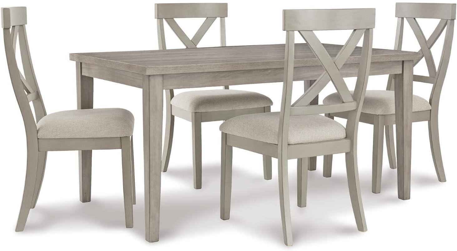 imageSignature Design by Ashley Parellen Modern Farmhouse Rectangular Dining Room Table Gray