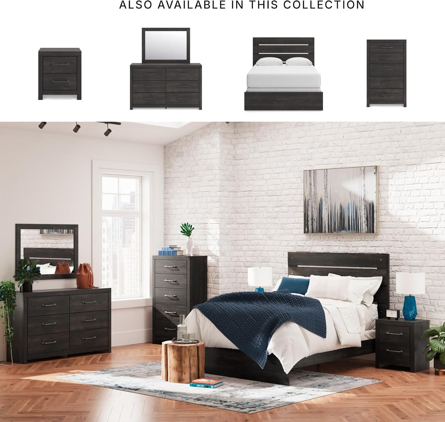 imageSignature Design by Ashley Paxberry Boho 6 Drawer Dresser Smoothgliding Faux Laminate Lined Drawers Wood 6126quot W x 1583quot D x 40quot H WhitewashDark Gray