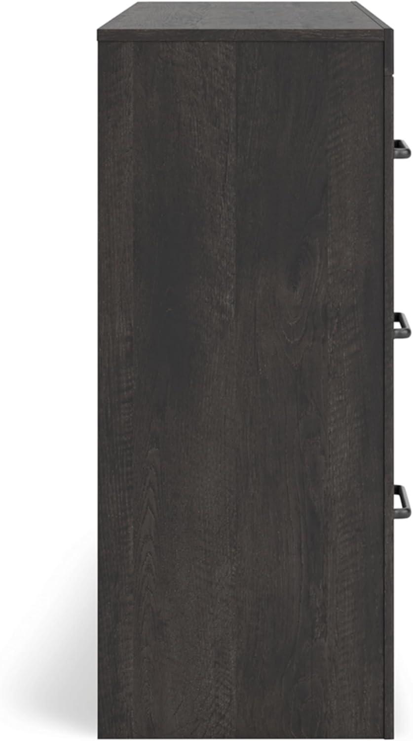 imageSignature Design by Ashley Paxberry Boho 6 Drawer Dresser Smoothgliding Faux Laminate Lined Drawers Wood 6126quot W x 1583quot D x 40quot H WhitewashDark Gray