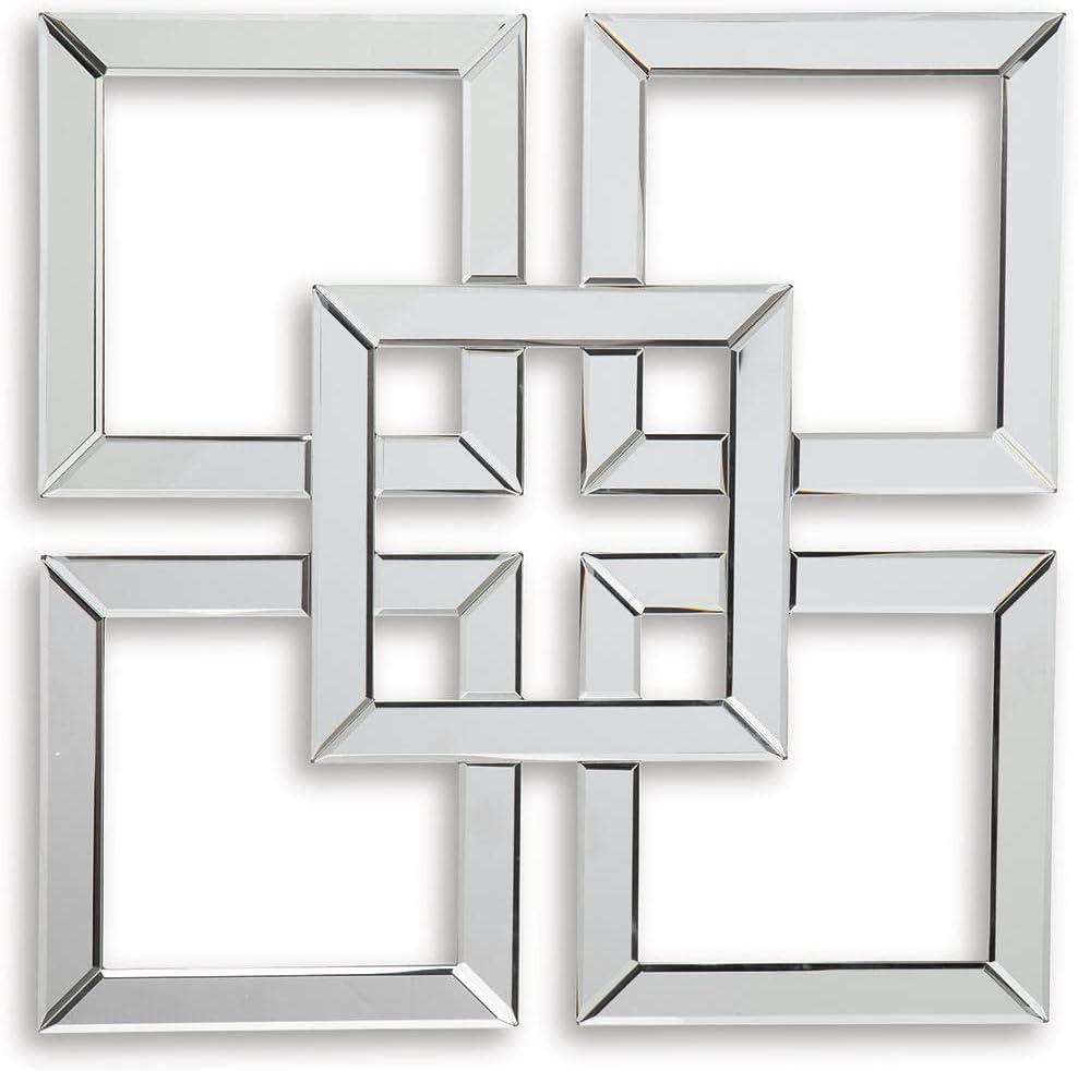 imageSignature Design by Ashley Quinnley Contemporary Geomeric Design Accent Mirror Silver