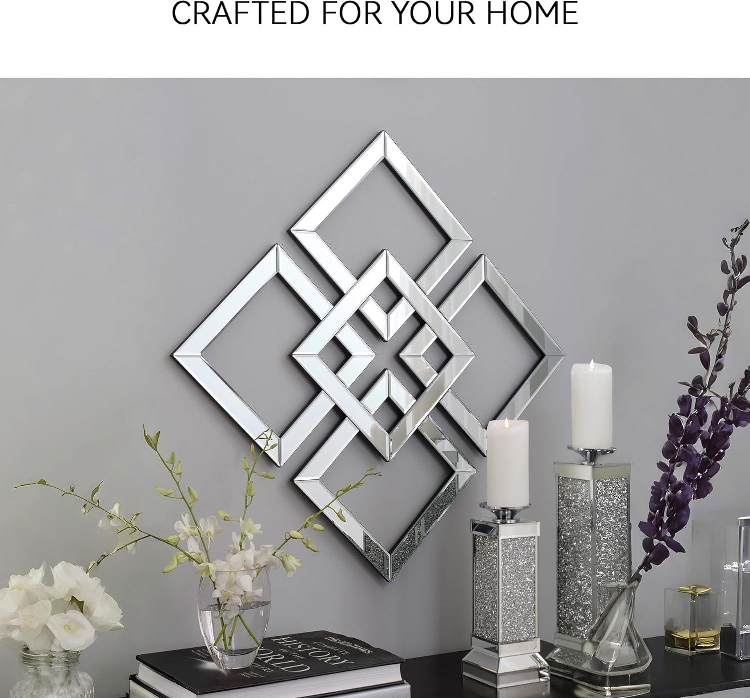 imageSignature Design by Ashley Quinnley Contemporary Geomeric Design Accent Mirror Silver
