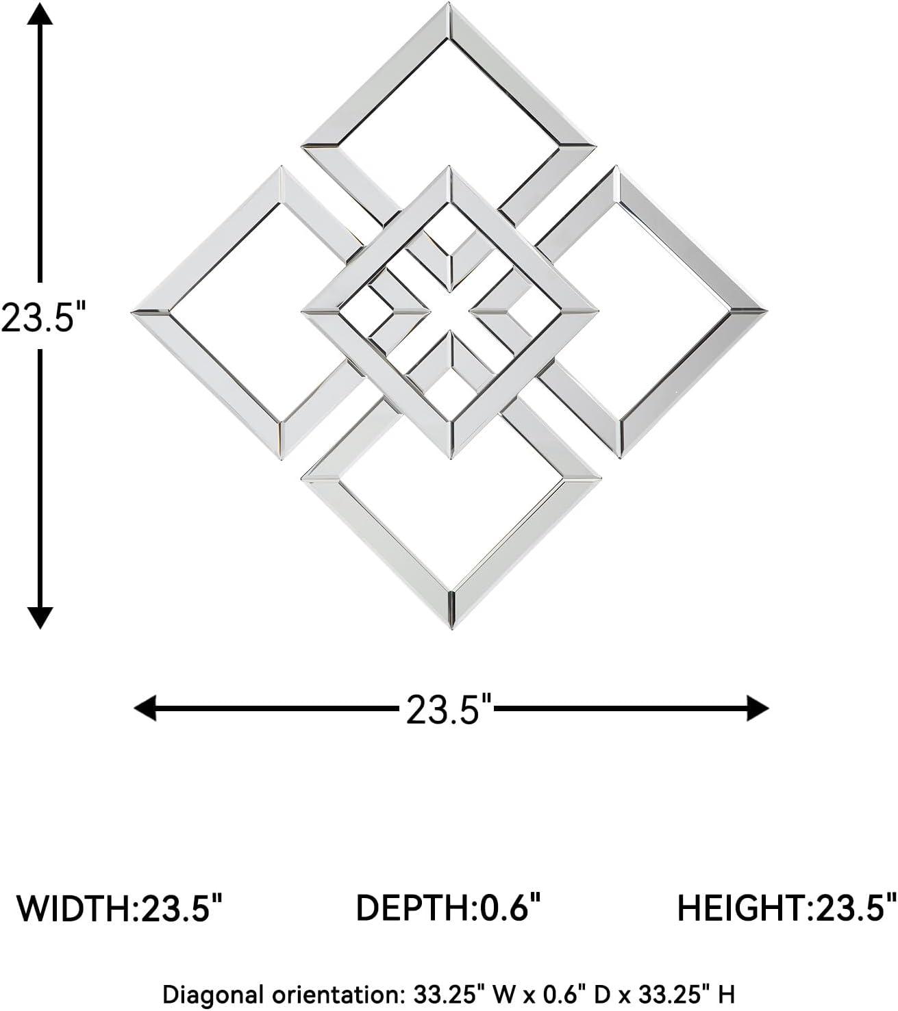 imageSignature Design by Ashley Quinnley Contemporary Geomeric Design Accent Mirror Silver