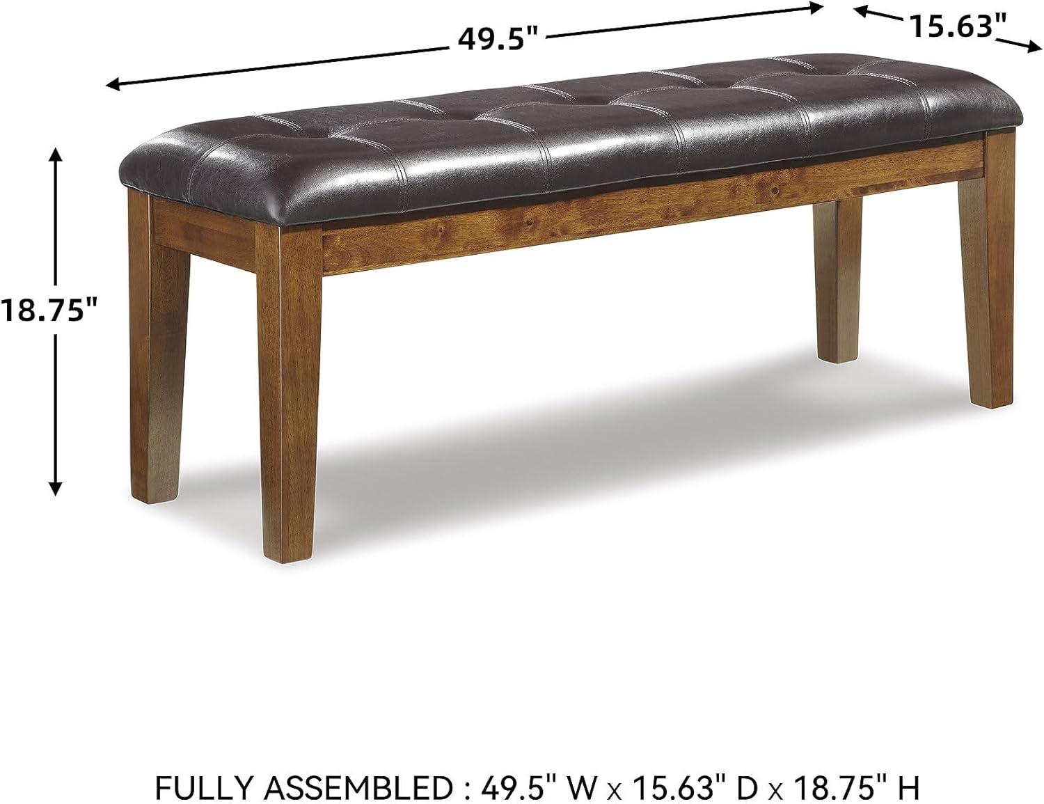 imageSignature Design by Ashley Ralene Tufted Upholstered Dining Room Bench Medium BrownBrown