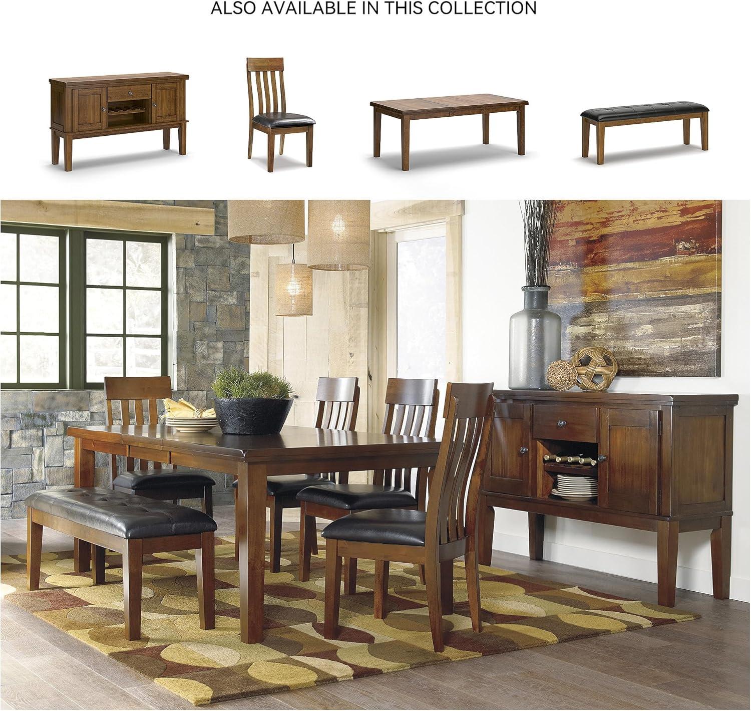 imageSignature Design by Ashley Ralene Tufted Upholstered Dining Room Bench Medium BrownBrown