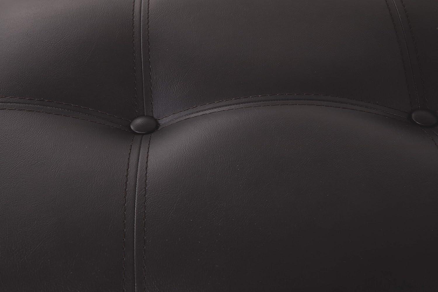 imageSignature Design by Ashley Ralene Tufted Upholstered Dining Room Bench Medium BrownDark Brown