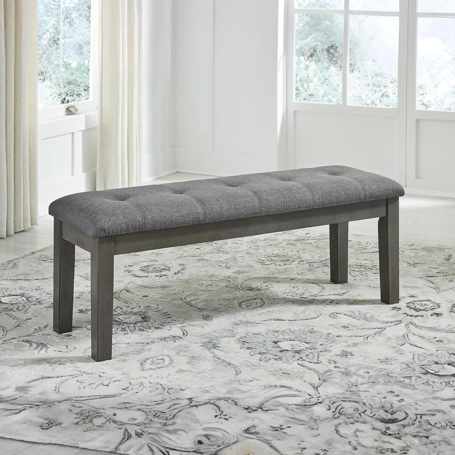 imageSignature Design by Ashley Ralene Tufted Upholstered Dining Room Bench Medium BrownGrey