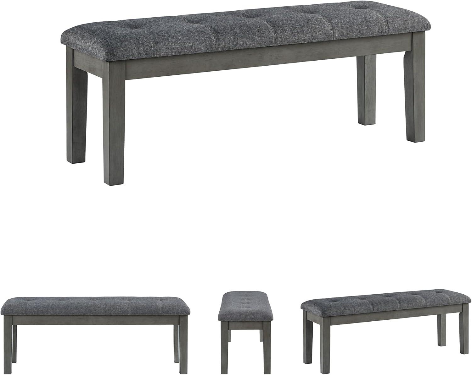 imageSignature Design by Ashley Ralene Tufted Upholstered Dining Room Bench Medium BrownGrey