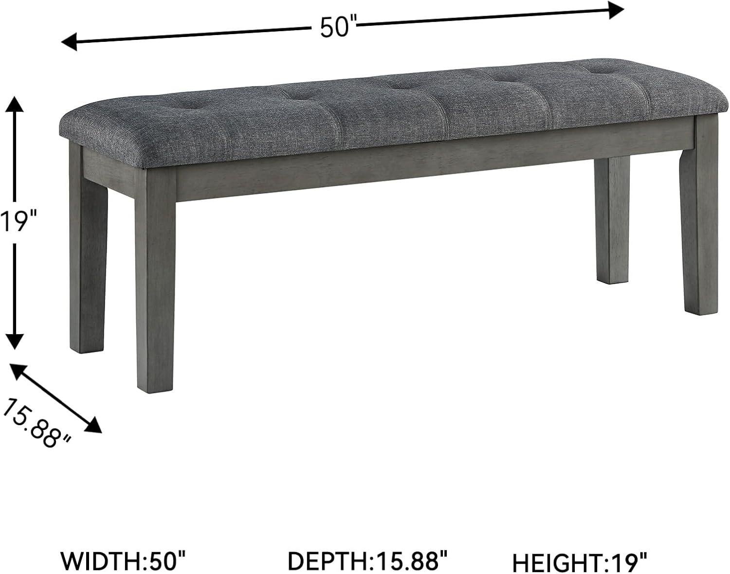 imageSignature Design by Ashley Ralene Tufted Upholstered Dining Room Bench Medium BrownGrey