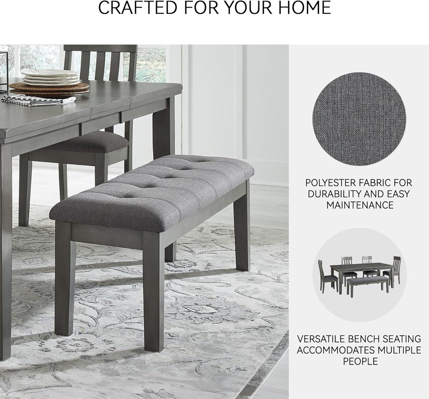 imageSignature Design by Ashley Ralene Tufted Upholstered Dining Room Bench Medium BrownGrey