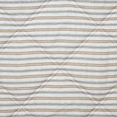 imageSignature Design by Ashley Rhey Contemporary Diamond Quilting ampamp Striped Design Reversible Twin Comforter with One Sham Set Gray Beige Brown