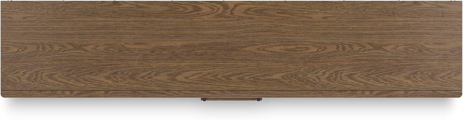 imageSignature Design by Ashley Roanhowe Contemporary 85quot TV Stand for TVs up to 97quot with Adjustable Shelves Drawers Cabinets and Cord Openings Dark Brown