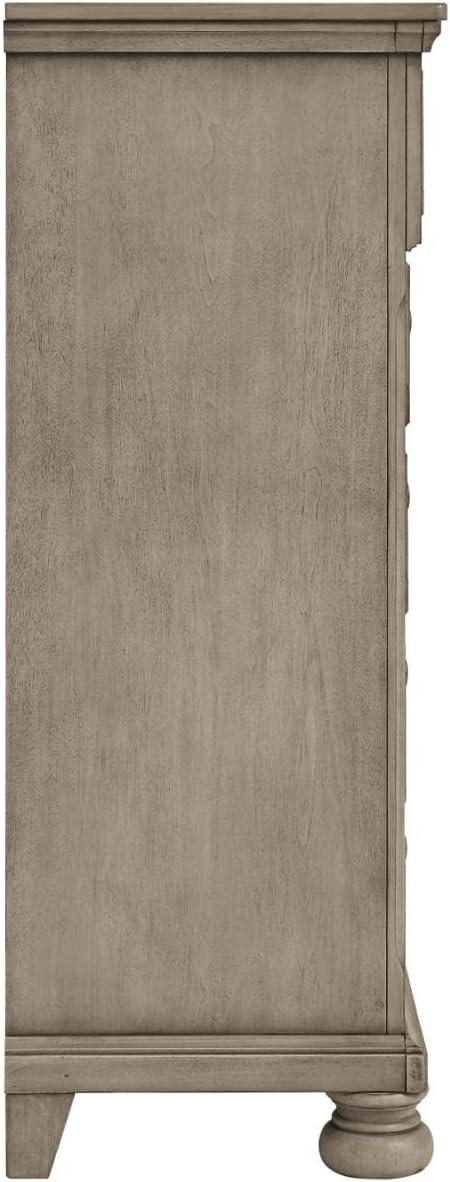 imageSignature Design by Ashley Robbinsdale Casual 5 Drawer Chest with FeltLined Upper Drawer WhiteLight Gray