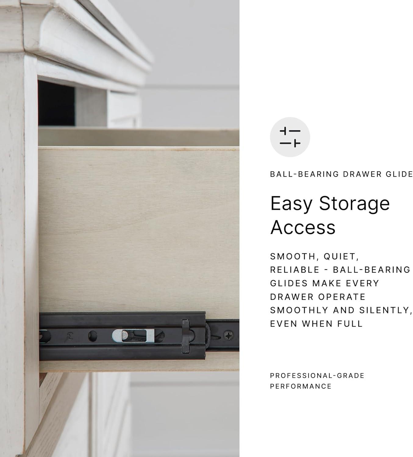 imageSignature Design by Ashley Robbinsdale Casual 5 Drawer Chest with FeltLined Upper Drawer WhiteWhitewash