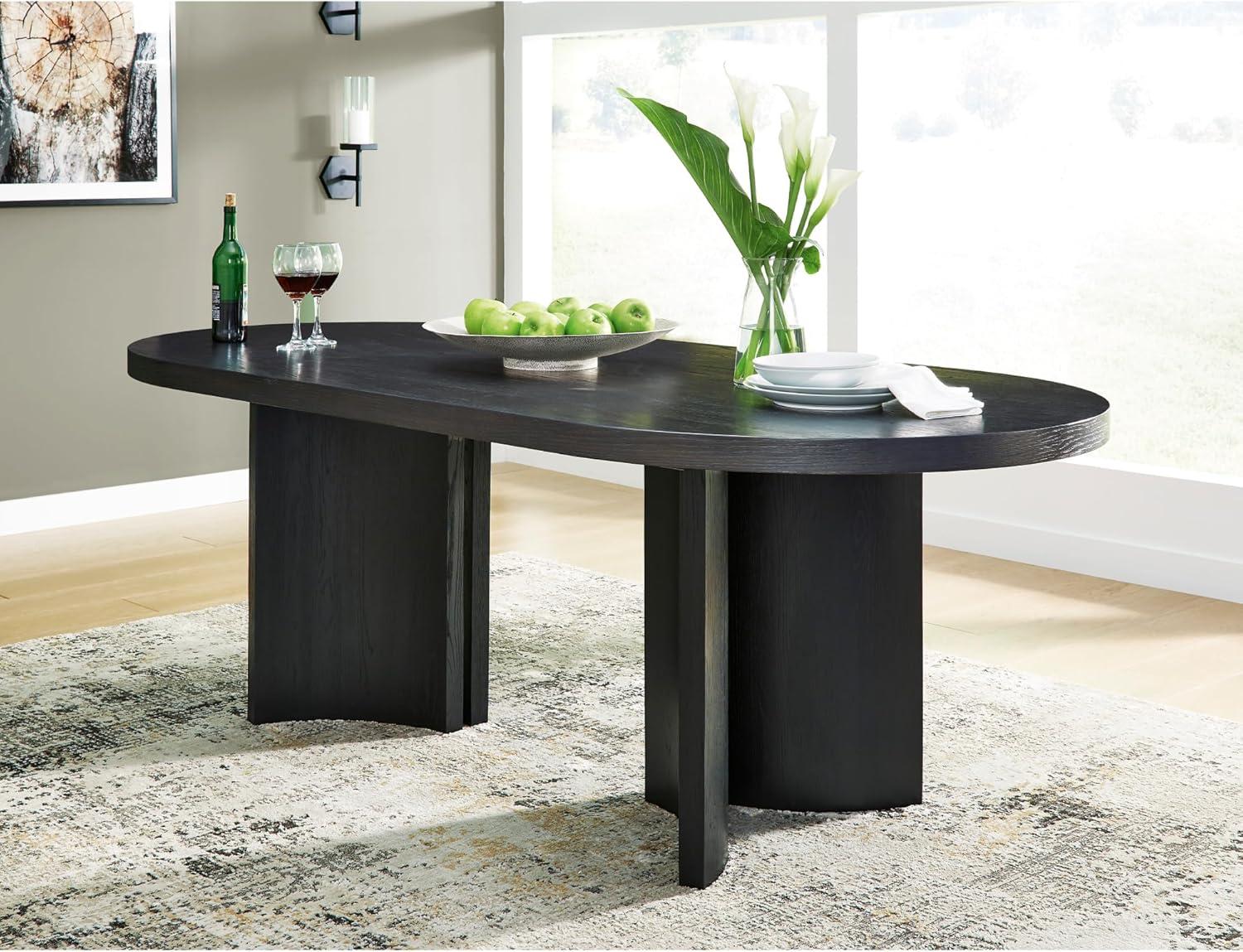 imageSignature Design by Ashley Rowanbeck Minimalist Dining Table for 8 People Black