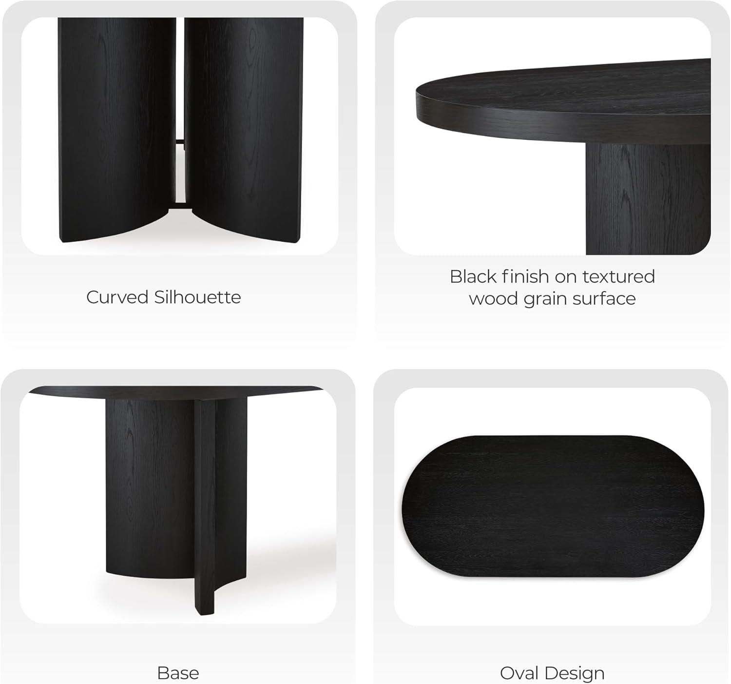 imageSignature Design by Ashley Rowanbeck Minimalist Dining Table for 8 People Black