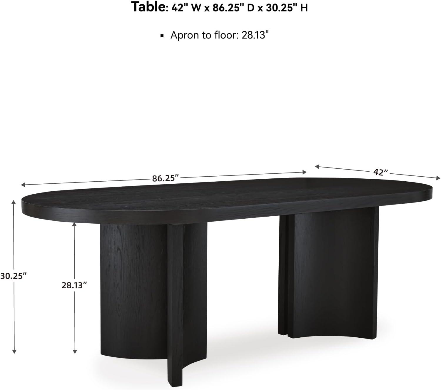 imageSignature Design by Ashley Rowanbeck Minimalist Dining Table for 8 People Black