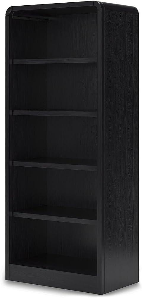 imageSignature Design by Ashley Rowanbeck Modern Freestanding 5Tier 72quot Bookcase with 3 Adjustable Shelves Black