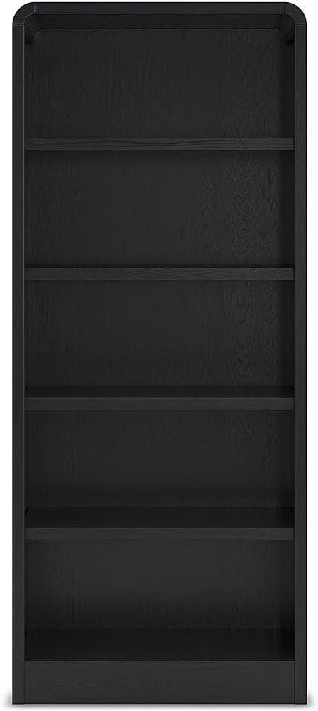 imageSignature Design by Ashley Rowanbeck Modern Freestanding 5Tier 72quot Bookcase with 3 Adjustable Shelves Black