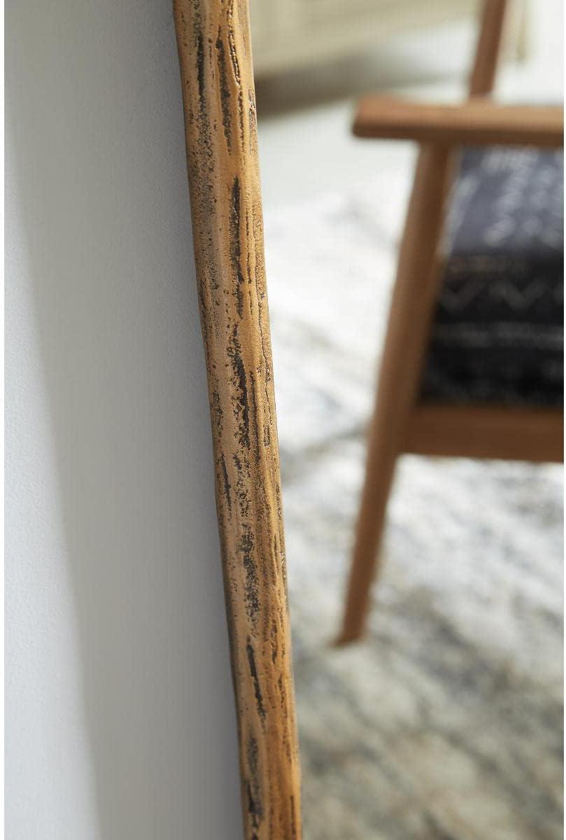 imageSignature Design by Ashley Ryandale Antique 72quot Rectangular Aluminum Full Length Floor Mirror Metallic