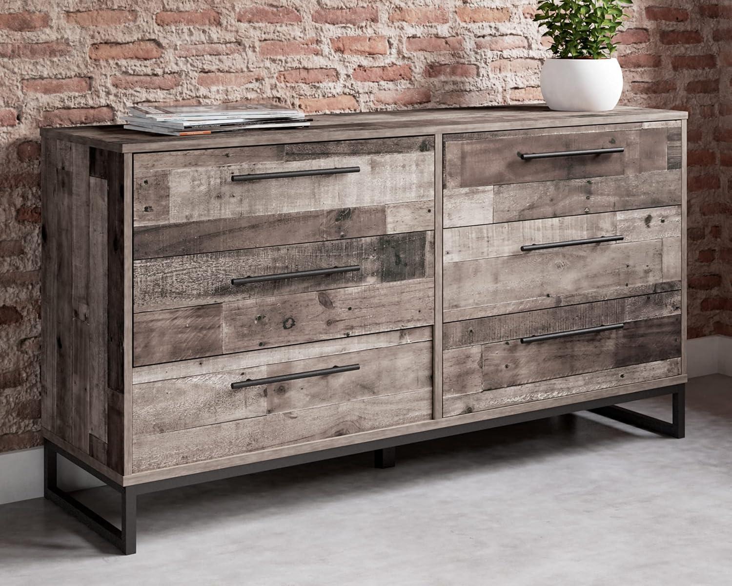 imageSignature Design by Ashley Socalle Modern 6Drawer Dresser with Safety Stop BlackPlankBlack1