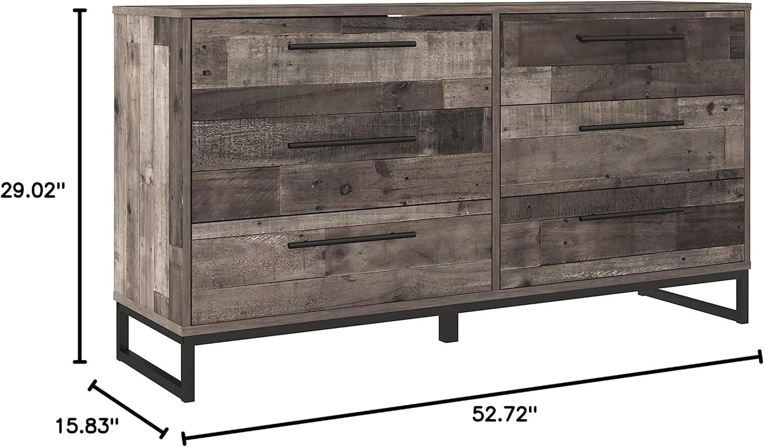 imageSignature Design by Ashley Socalle Modern 6Drawer Dresser with Safety Stop BlackPlankBlack1