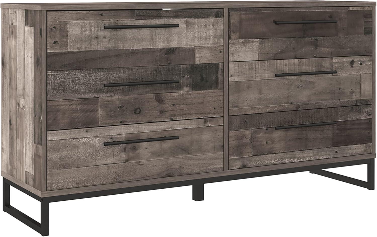 imageSignature Design by Ashley Socalle Modern 6Drawer Dresser with Safety Stop BlackPlankBlack1