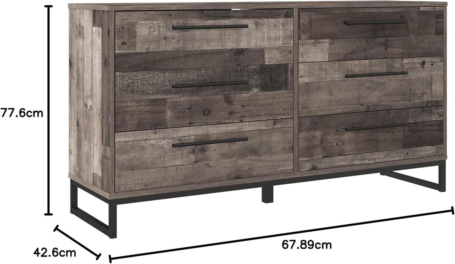imageSignature Design by Ashley Socalle Modern 6Drawer Dresser with Safety Stop BlackPlankBlack1