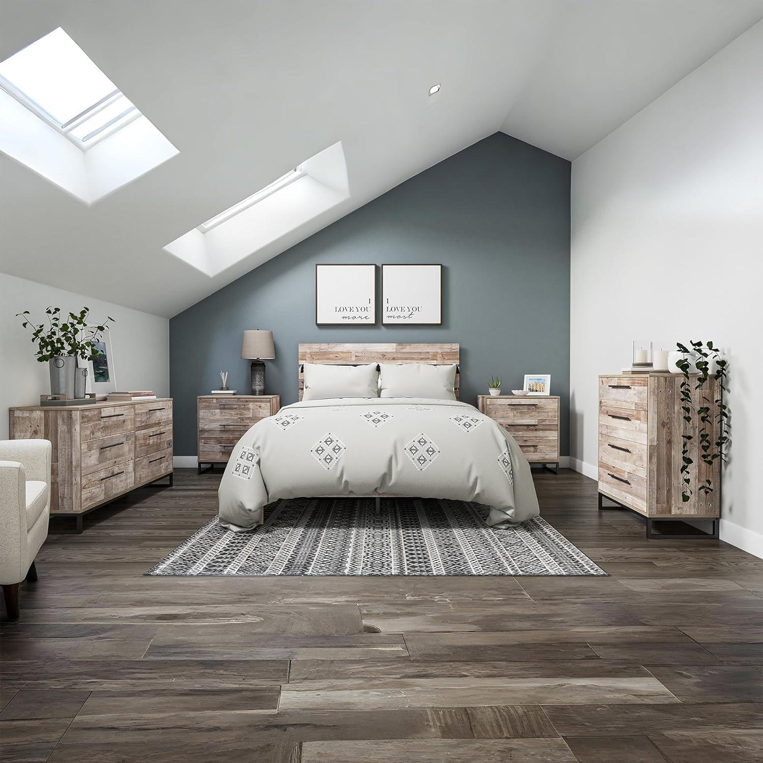 imageSignature Design by Ashley Socalle Modern 6Drawer Dresser with Safety Stop BlackWhitewashBlack1