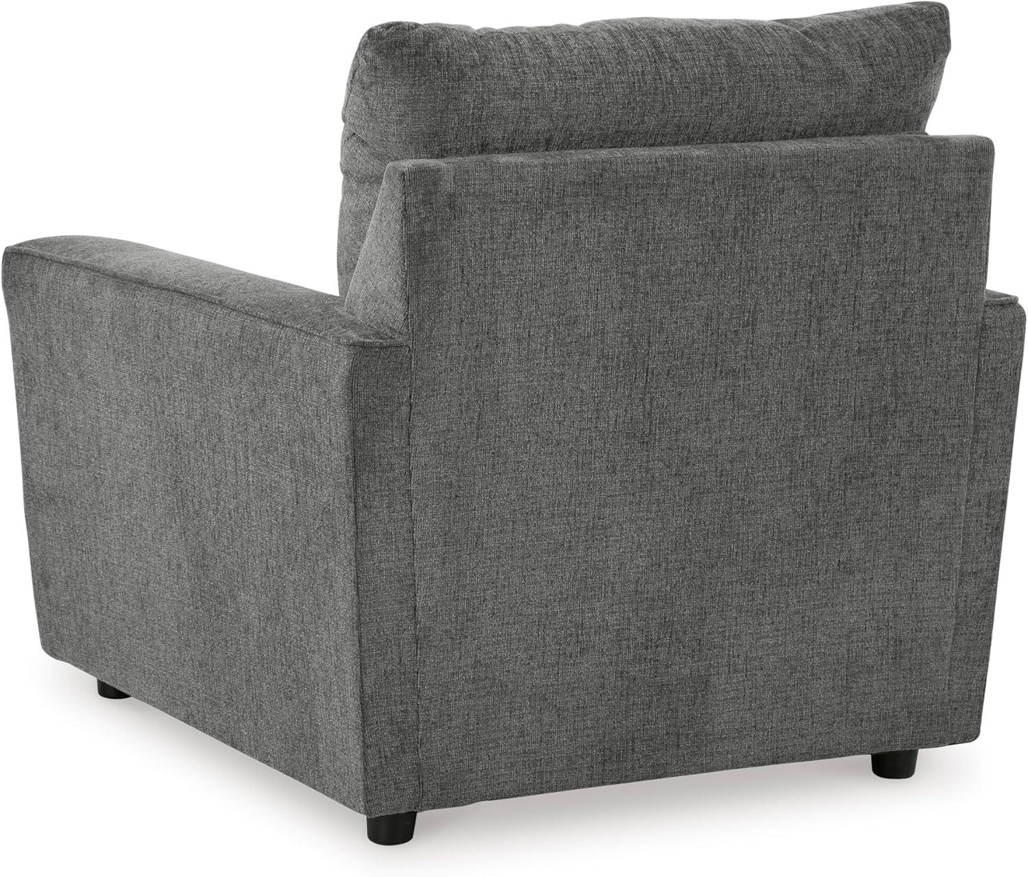 imageSignature Design by Ashley Stairatt Contemporary Square Upholstered Chair GrayDark Gray