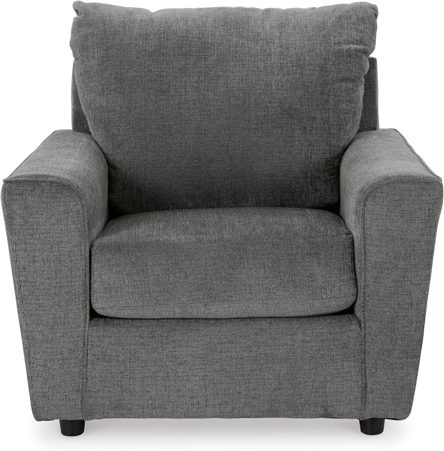 imageSignature Design by Ashley Stairatt Contemporary Square Upholstered Chair GrayDark Gray