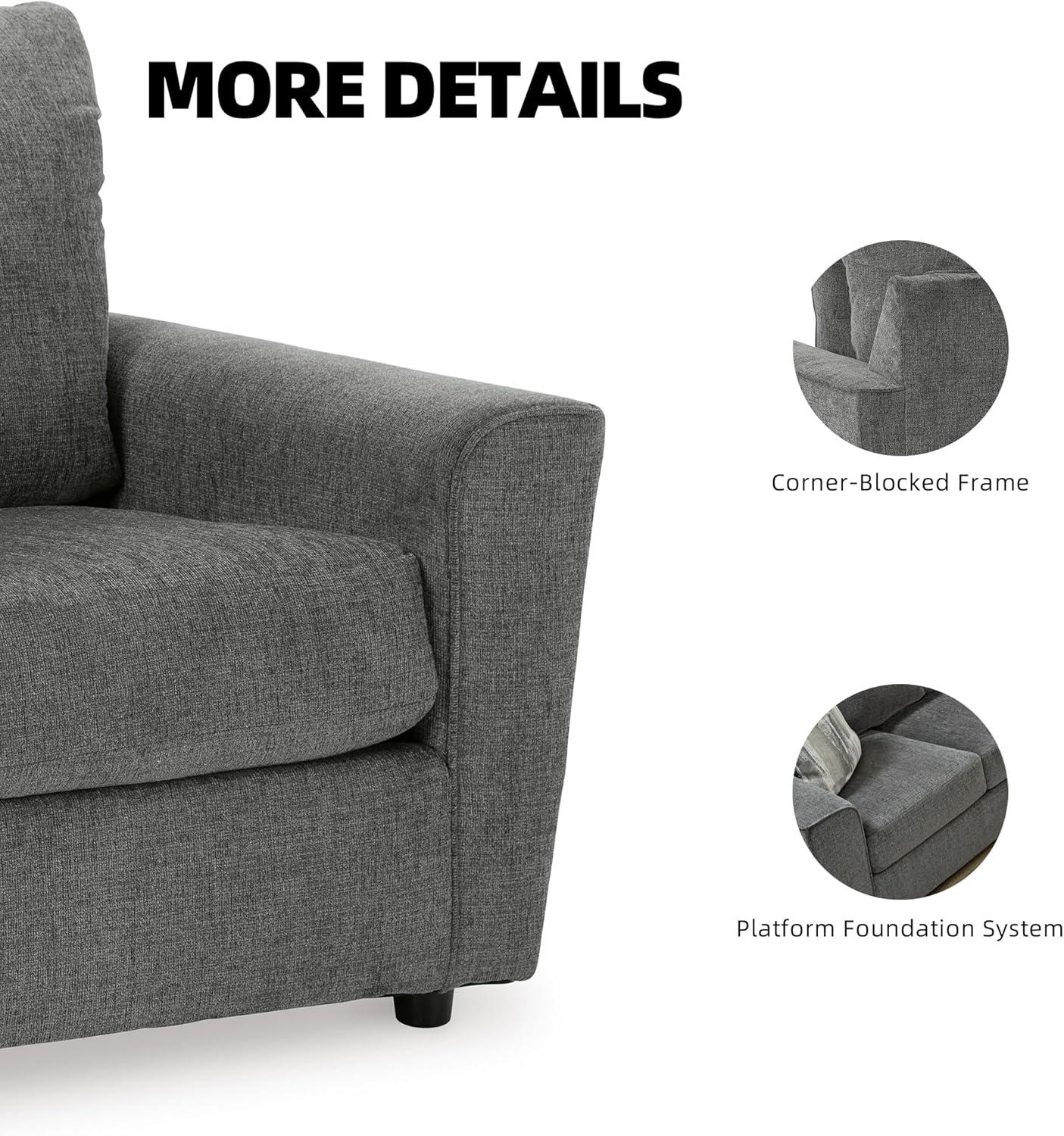 imageSignature Design by Ashley Stairatt Contemporary Square Upholstered Chair GrayDark Gray