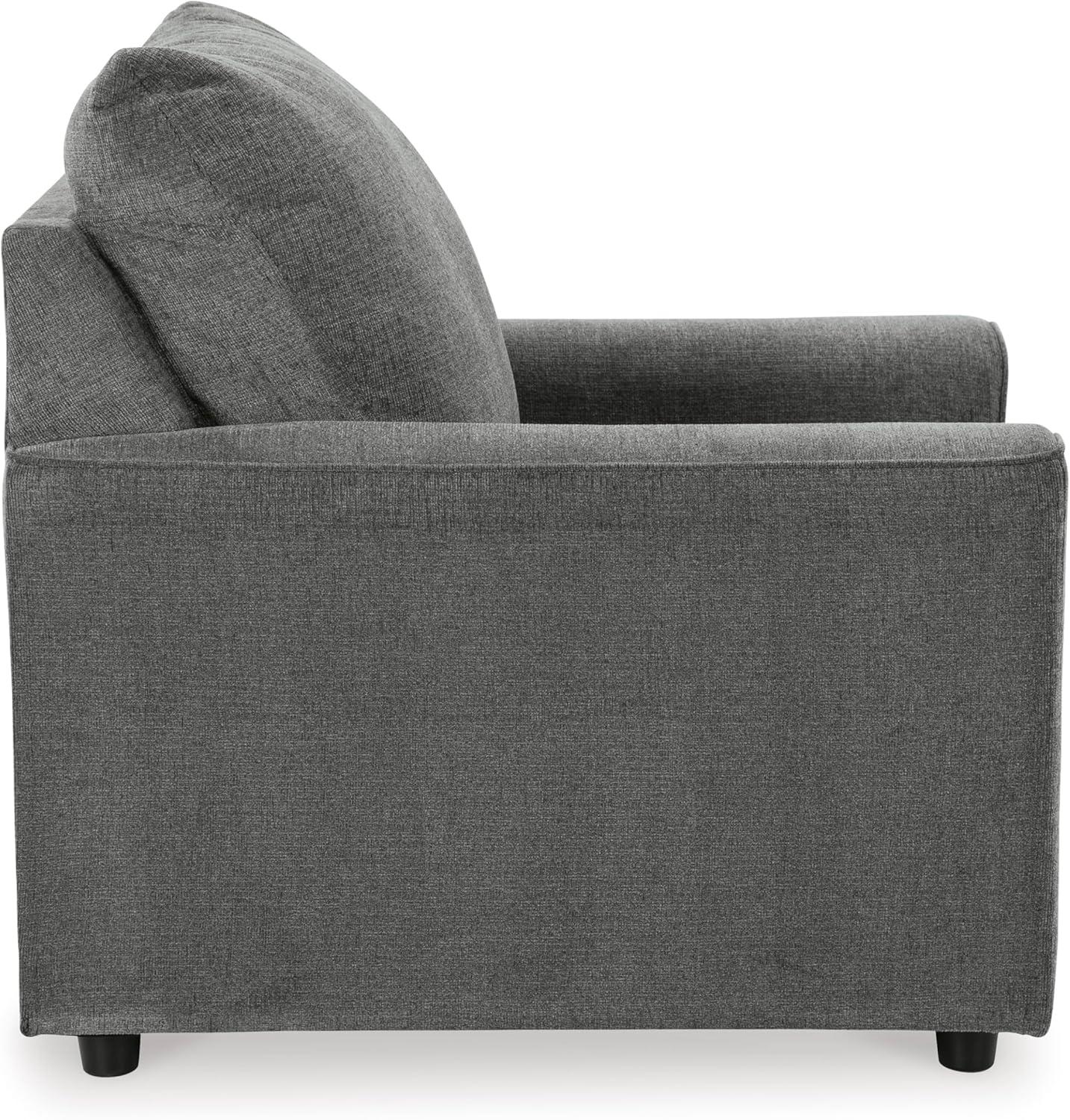 imageSignature Design by Ashley Stairatt Contemporary Square Upholstered Chair GrayDark Gray