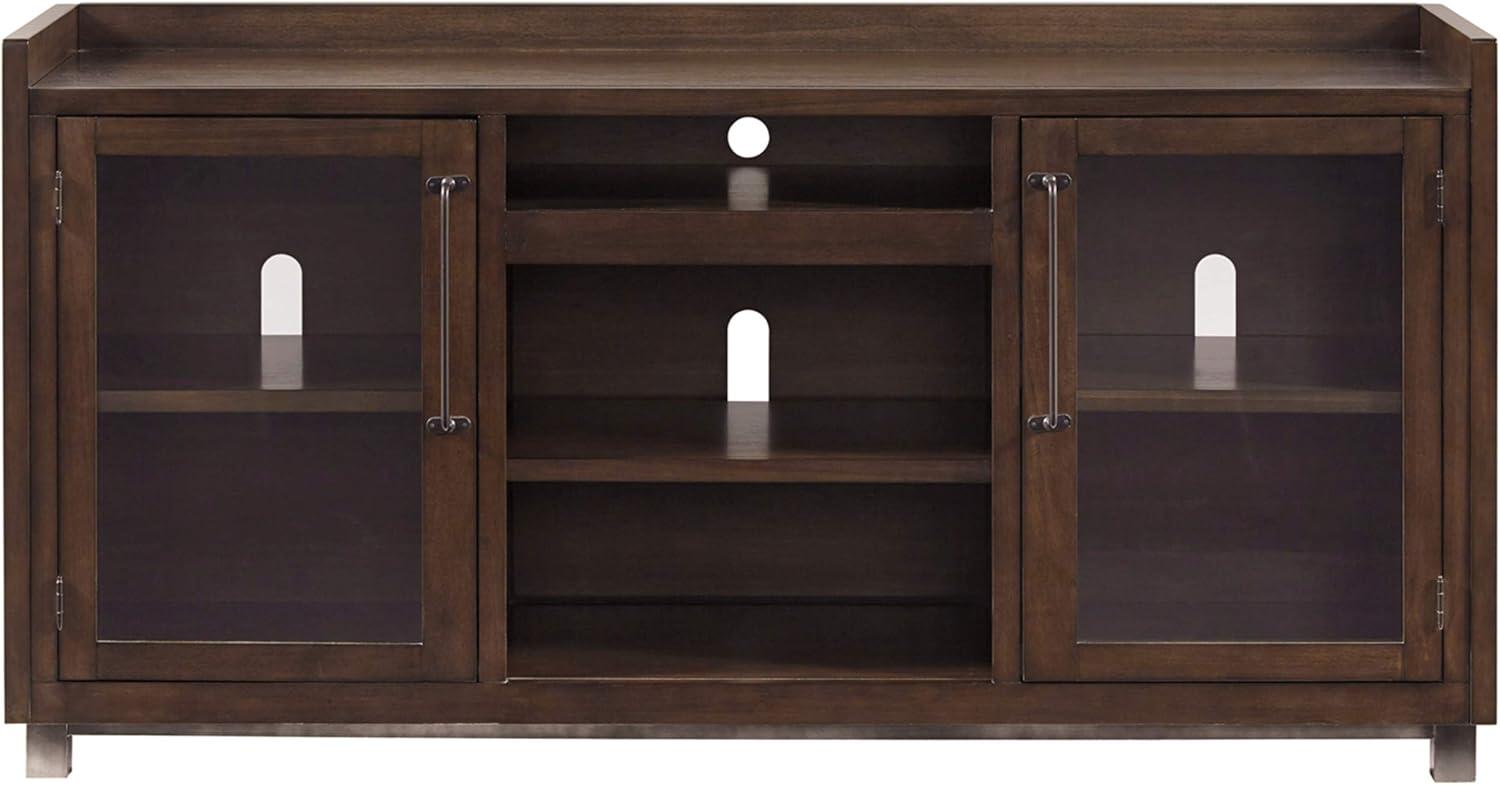 imageSignature Design by Ashley Starmore Urban TV Stand Fits TVs up to 68quot 2 Glass Cabinets and Adjustable Shelves For Storage Brown