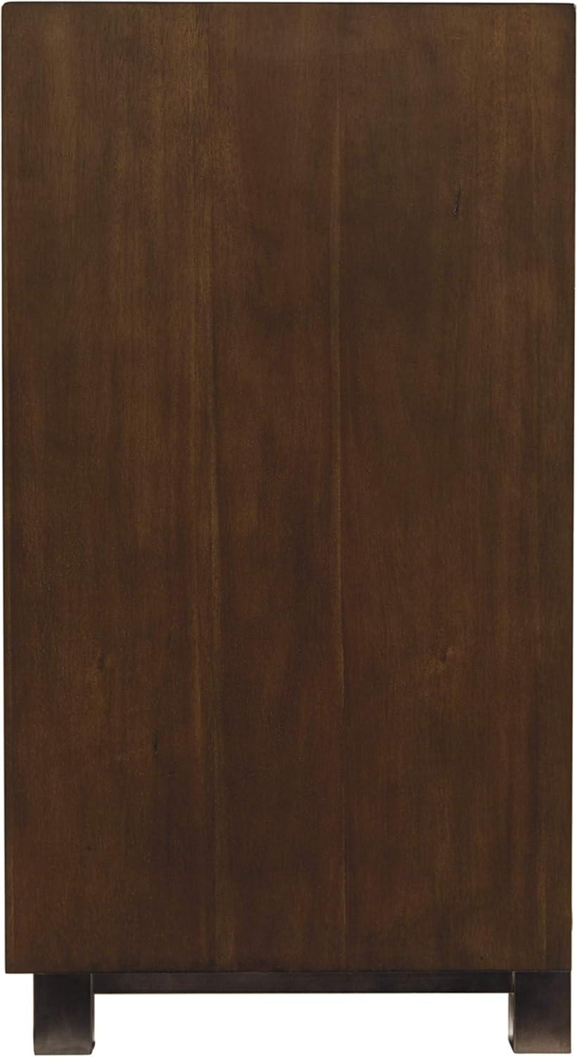 imageSignature Design by Ashley Starmore Urban TV Stand Fits TVs up to 68quot 2 Glass Cabinets and Adjustable Shelves For Storage Brown