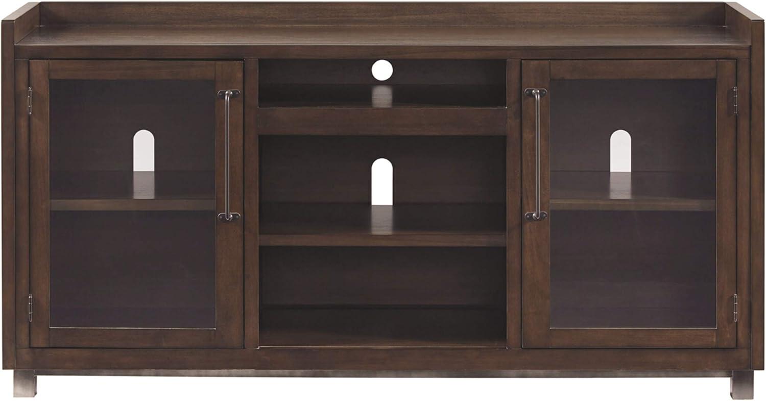 imageSignature Design by Ashley Starmore Urban TV Stand Fits TVs up to 68quot 2 Glass Cabinets and Adjustable Shelves For Storage Brown