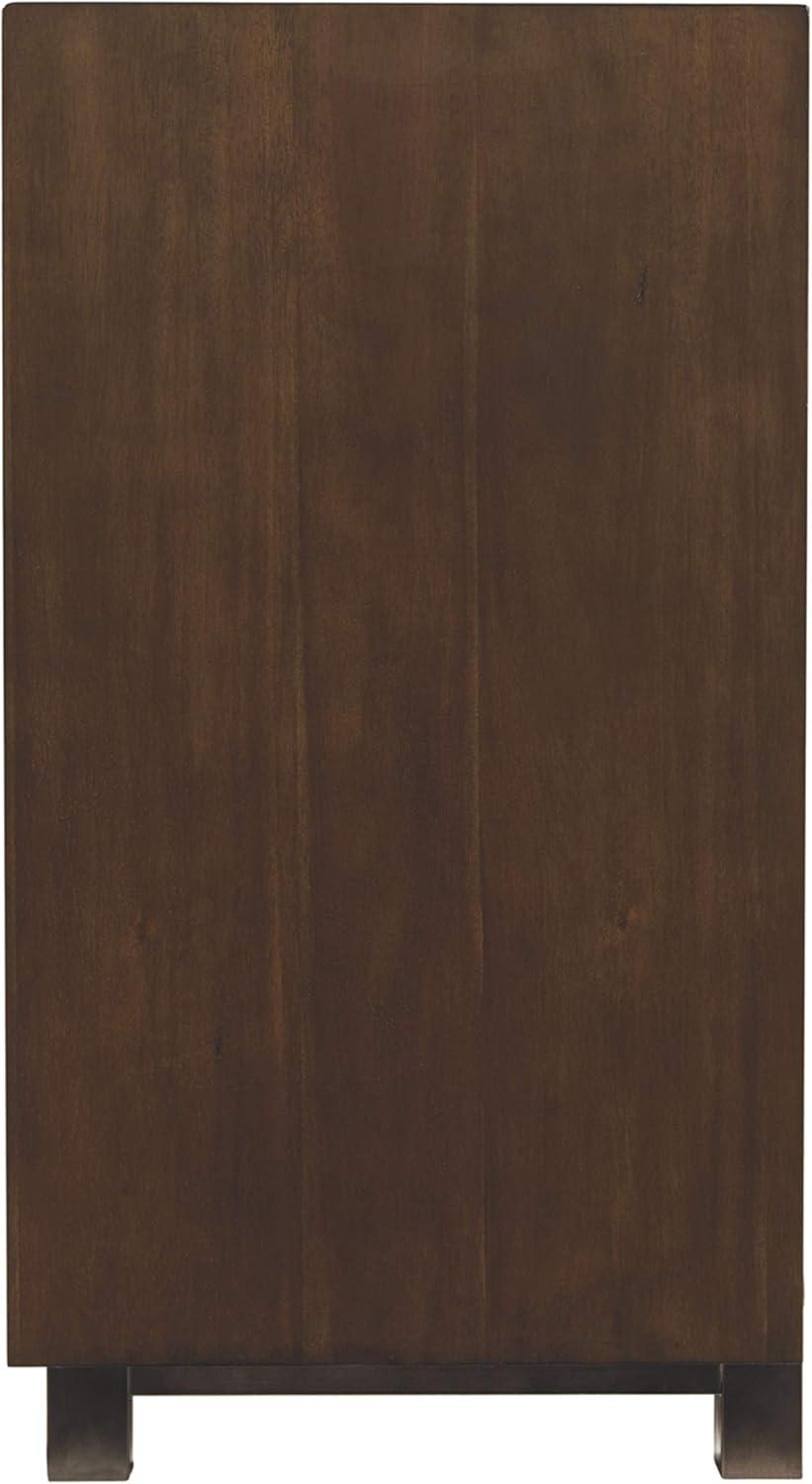 imageSignature Design by Ashley Starmore Urban TV Stand Fits TVs up to 68quot 2 Glass Cabinets and Adjustable Shelves For Storage Brown