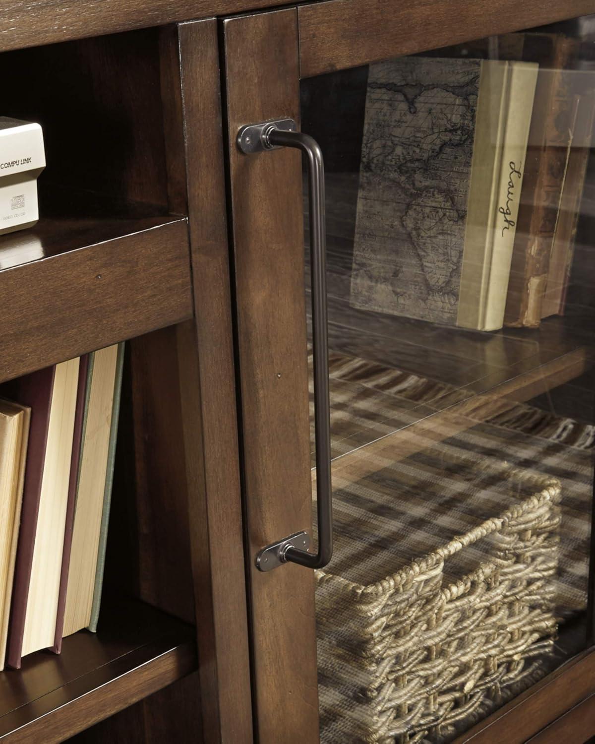 imageSignature Design by Ashley Starmore Urban TV Stand Fits TVs up to 68quot 2 Glass Cabinets and Adjustable Shelves For Storage Brown