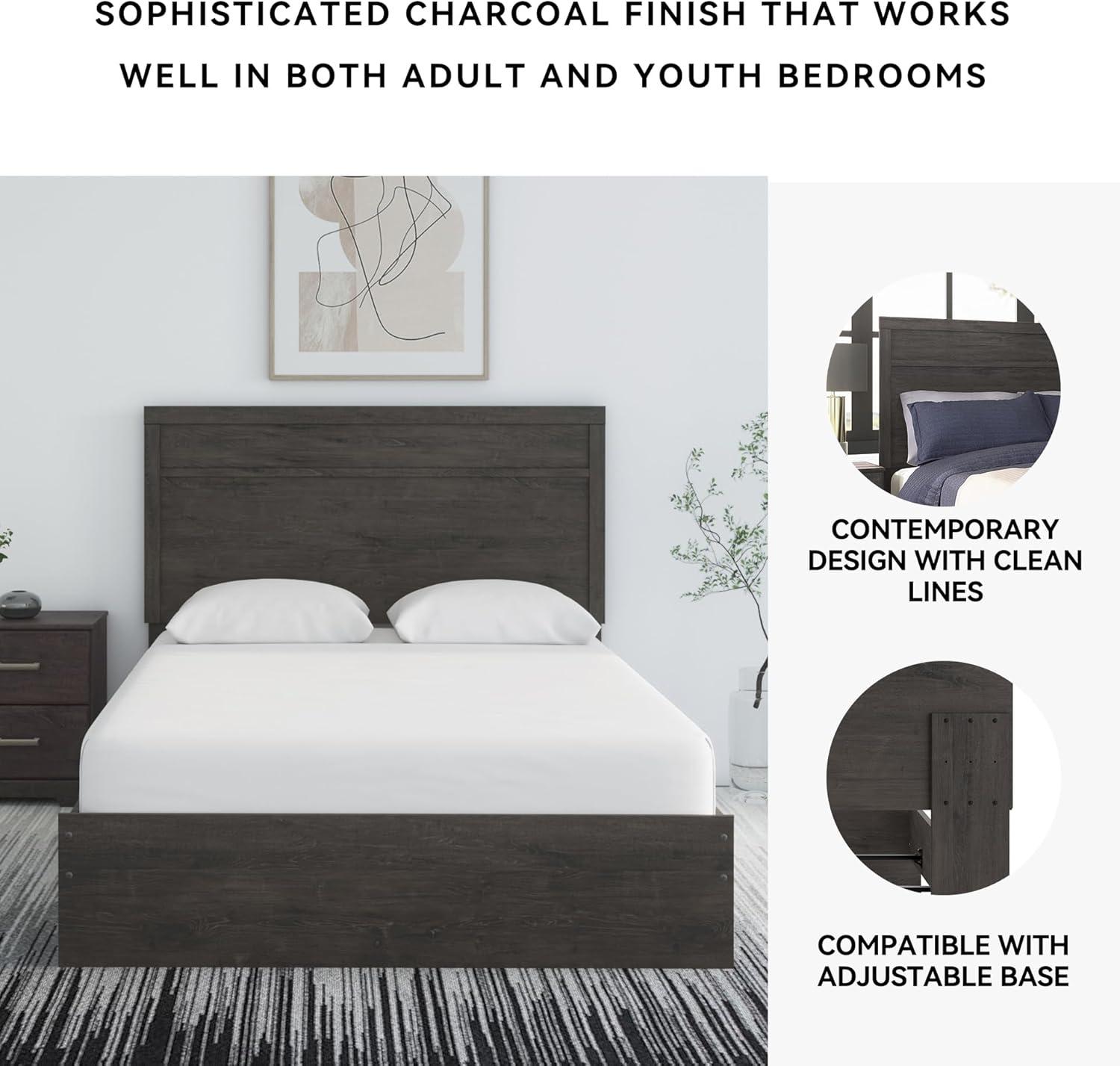 imageSignature Design by Ashley Stelsie Vintage SmoothGliding 6Drawer Dresser and Mirror with Safety Stop WhiteCharcoal