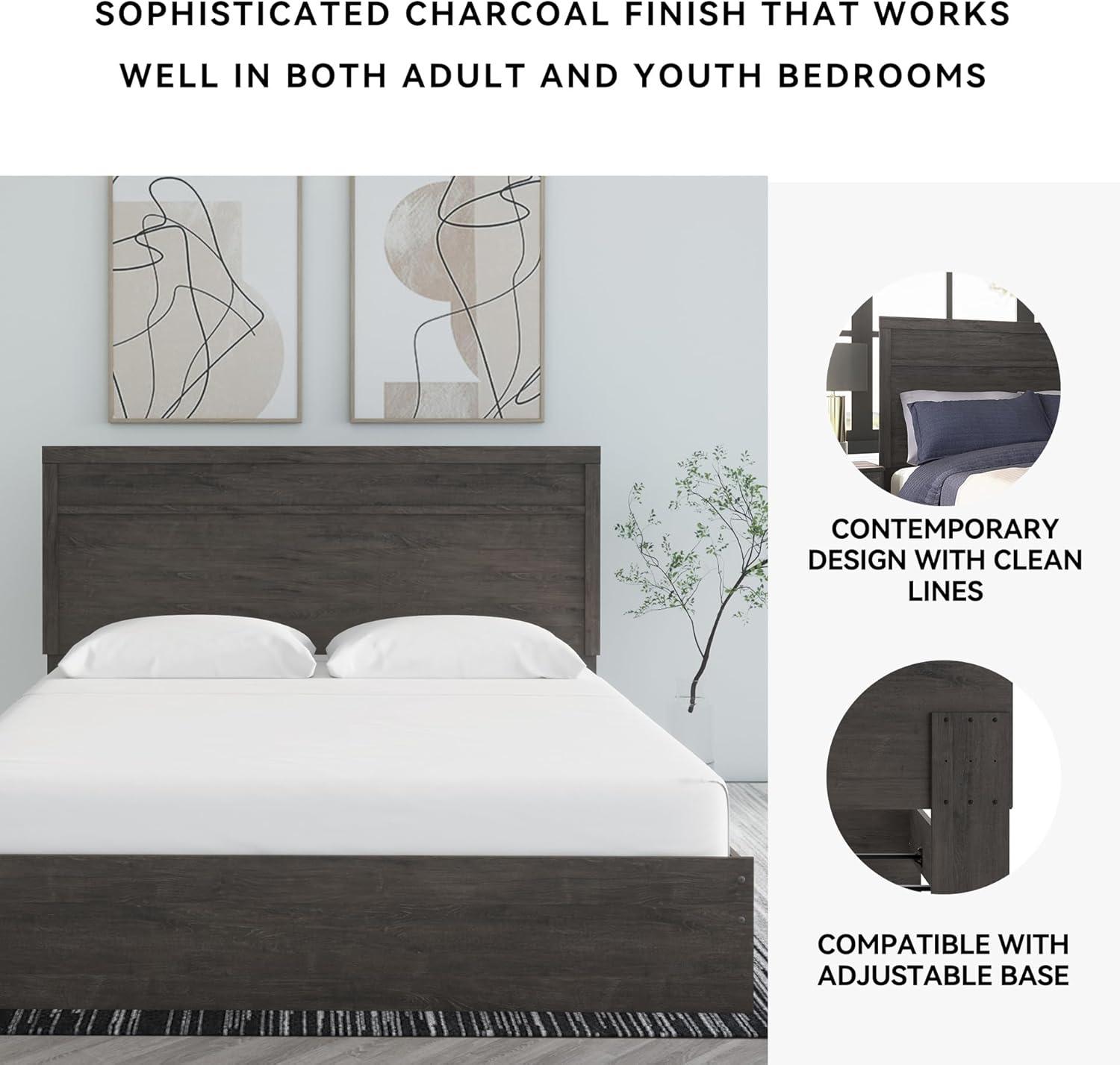 imageSignature Design by Ashley Stelsie Vintage SmoothGliding 6Drawer Dresser and Mirror with Safety Stop WhiteCharcoal