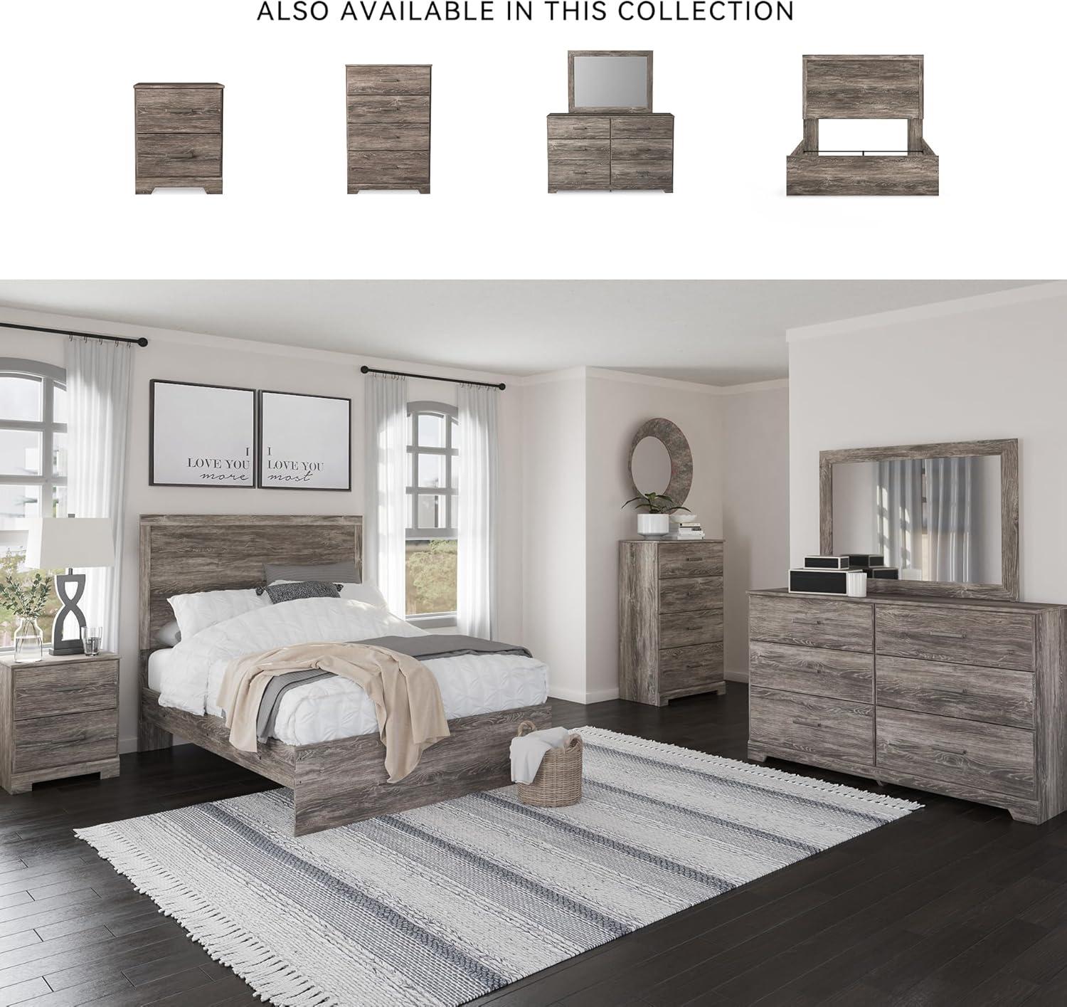 imageSignature Design by Ashley Stelsie Vintage SmoothGliding 6Drawer Dresser and Mirror with Safety Stop WhiteGrey