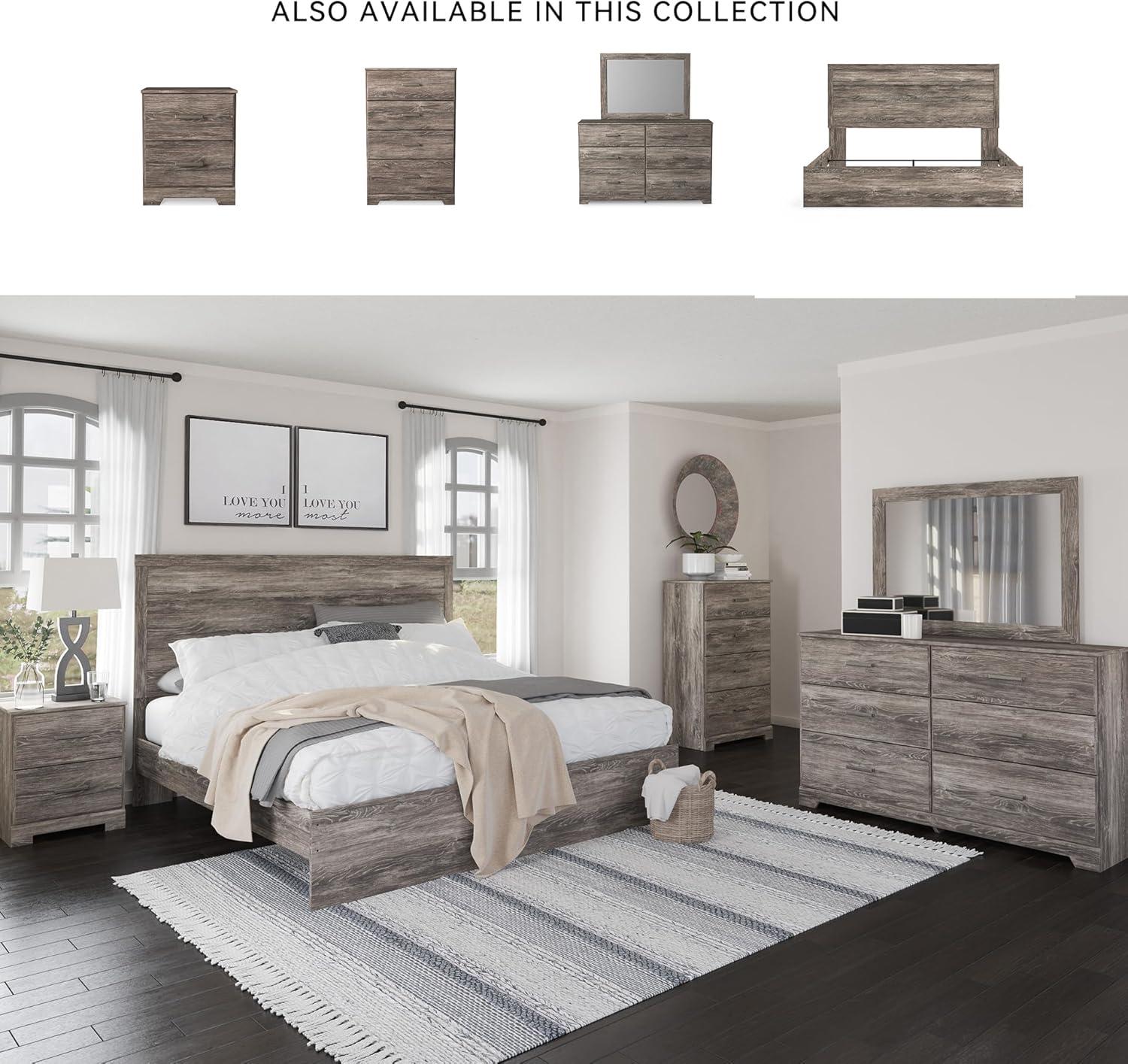 imageSignature Design by Ashley Stelsie Vintage SmoothGliding 6Drawer Dresser and Mirror with Safety Stop WhiteGrey