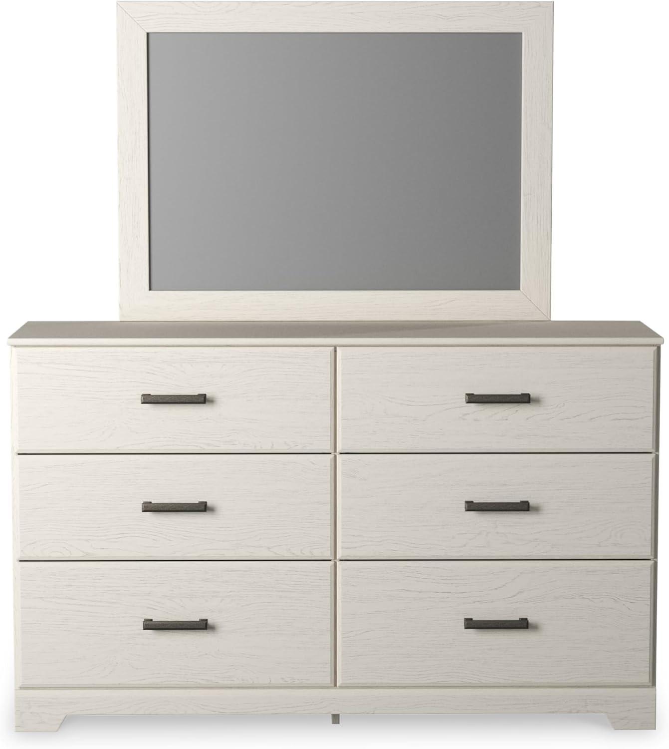 imageSignature Design by Ashley Stelsie Vintage SmoothGliding 6Drawer Dresser and Mirror with Safety Stop WhiteWhite