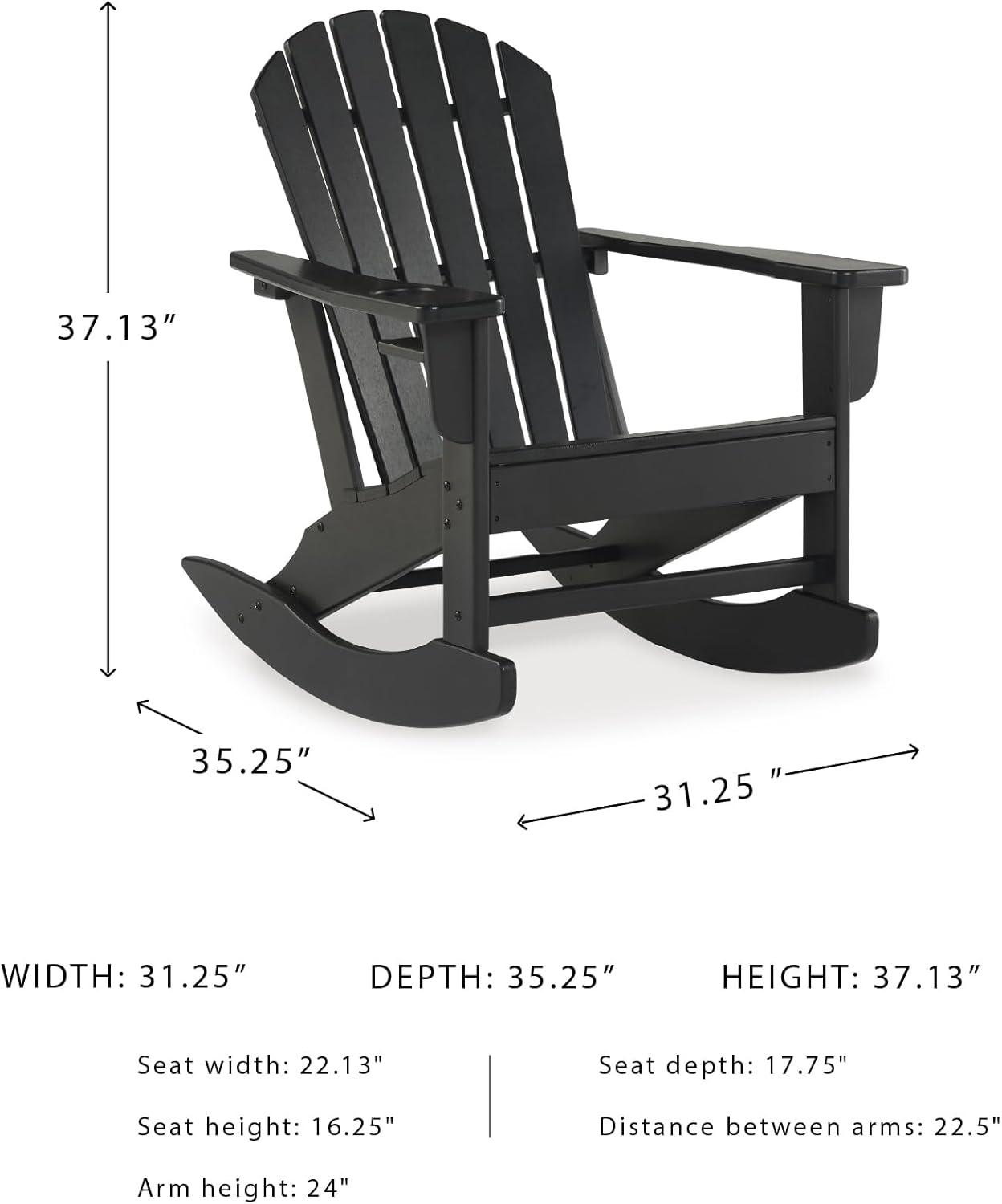 imageSignature Design by Ashley Sundown Treasure Cottage Weather Resistant Outdoor Rocking Chair with 1 Cup Holder Light BrownBlack