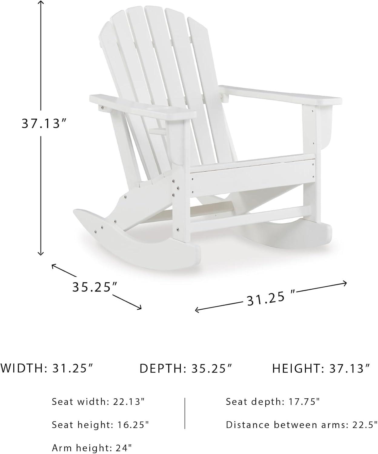 imageSignature Design by Ashley Sundown Treasure Cottage Weather Resistant Outdoor Rocking Chair with 1 Cup Holder Light BrownWhite