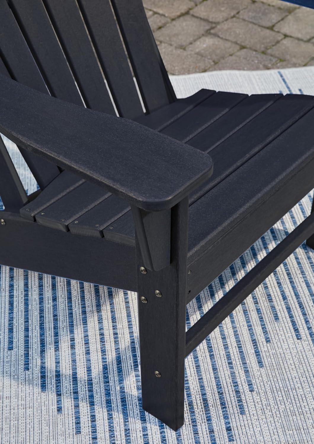 imageSignature Design by Ashley Sundown Treasure Outdoor Patio HDPE Weather Resistant Adirondack Chair WhiteBlack