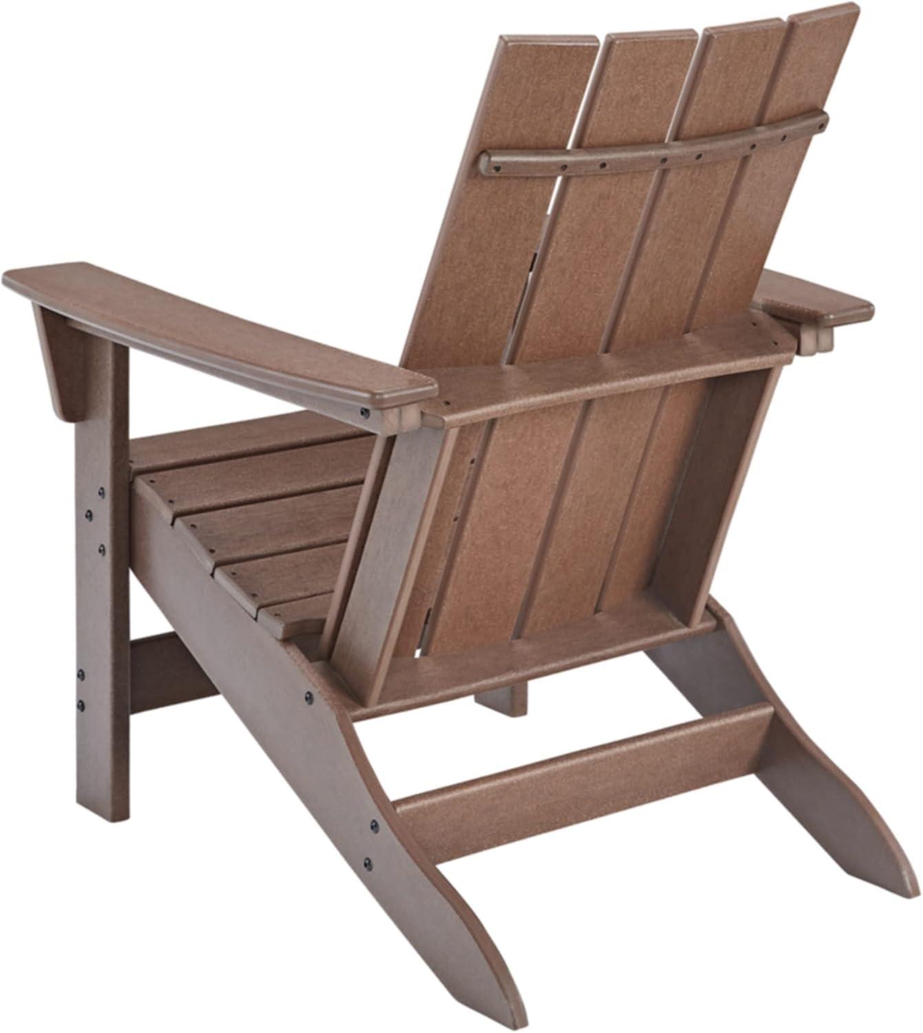 imageSignature Design by Ashley Sundown Treasure Outdoor Patio HDPE Weather Resistant Adirondack Chair WhiteBrown