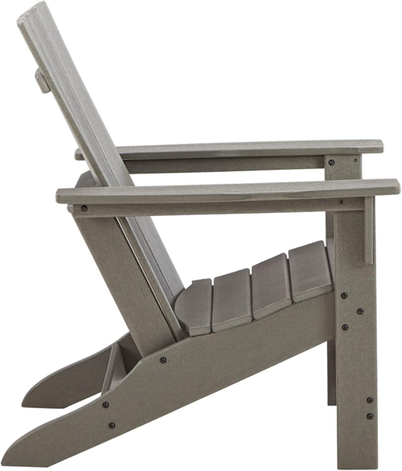 imageSignature Design by Ashley Sundown Treasure Outdoor Patio HDPE Weather Resistant Adirondack Chair WhiteGrey