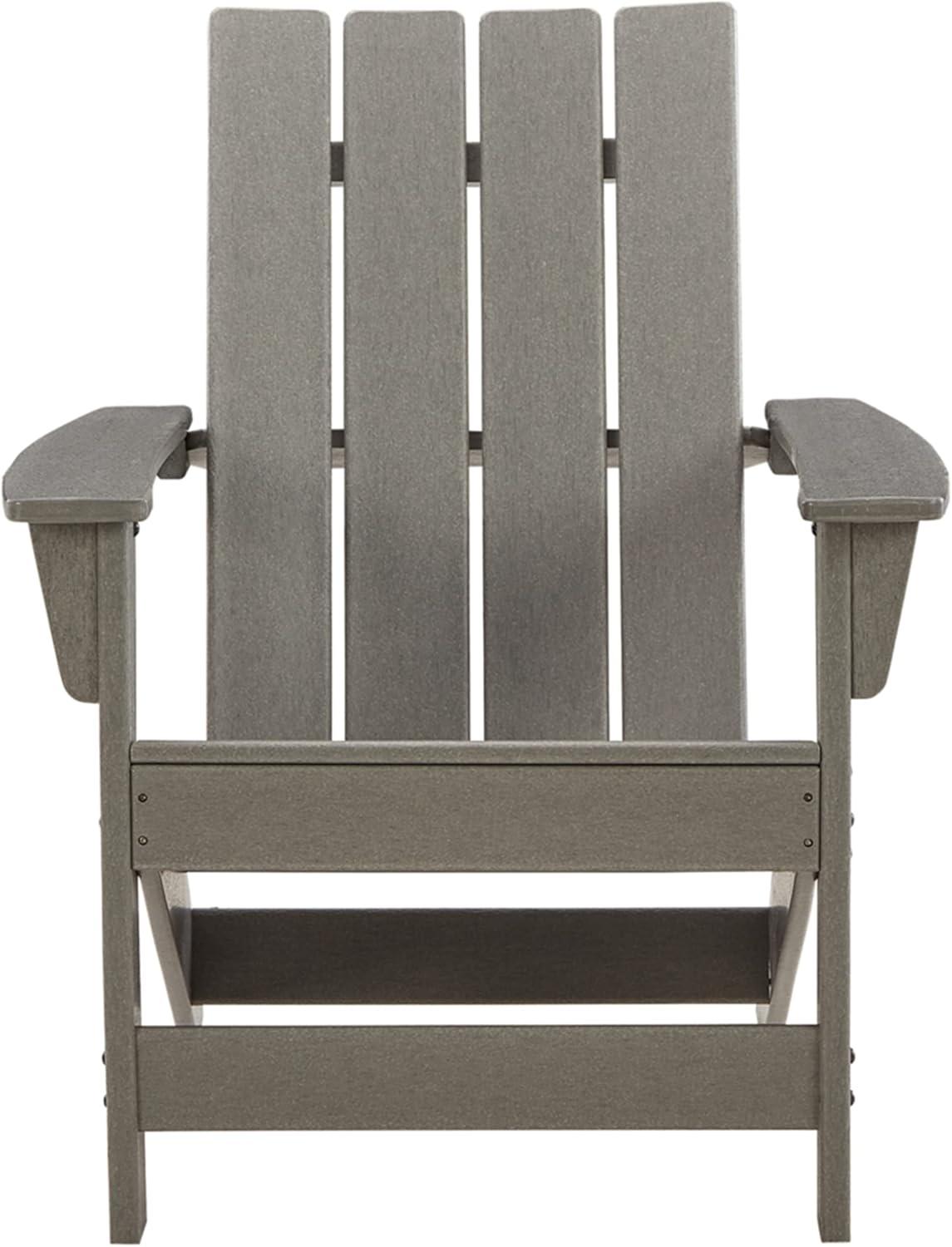 imageSignature Design by Ashley Sundown Treasure Outdoor Patio HDPE Weather Resistant Adirondack Chair WhiteGrey