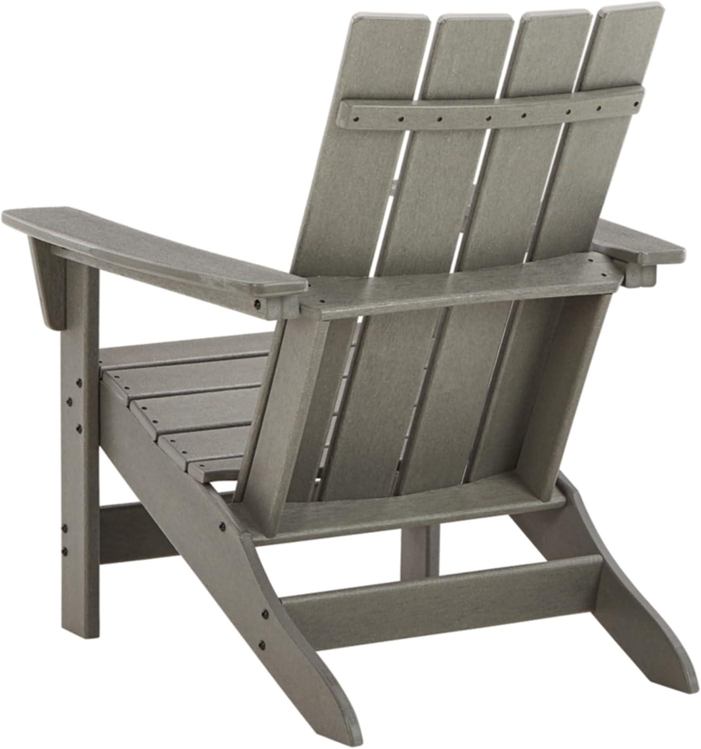 imageSignature Design by Ashley Sundown Treasure Outdoor Patio HDPE Weather Resistant Adirondack Chair WhiteGrey