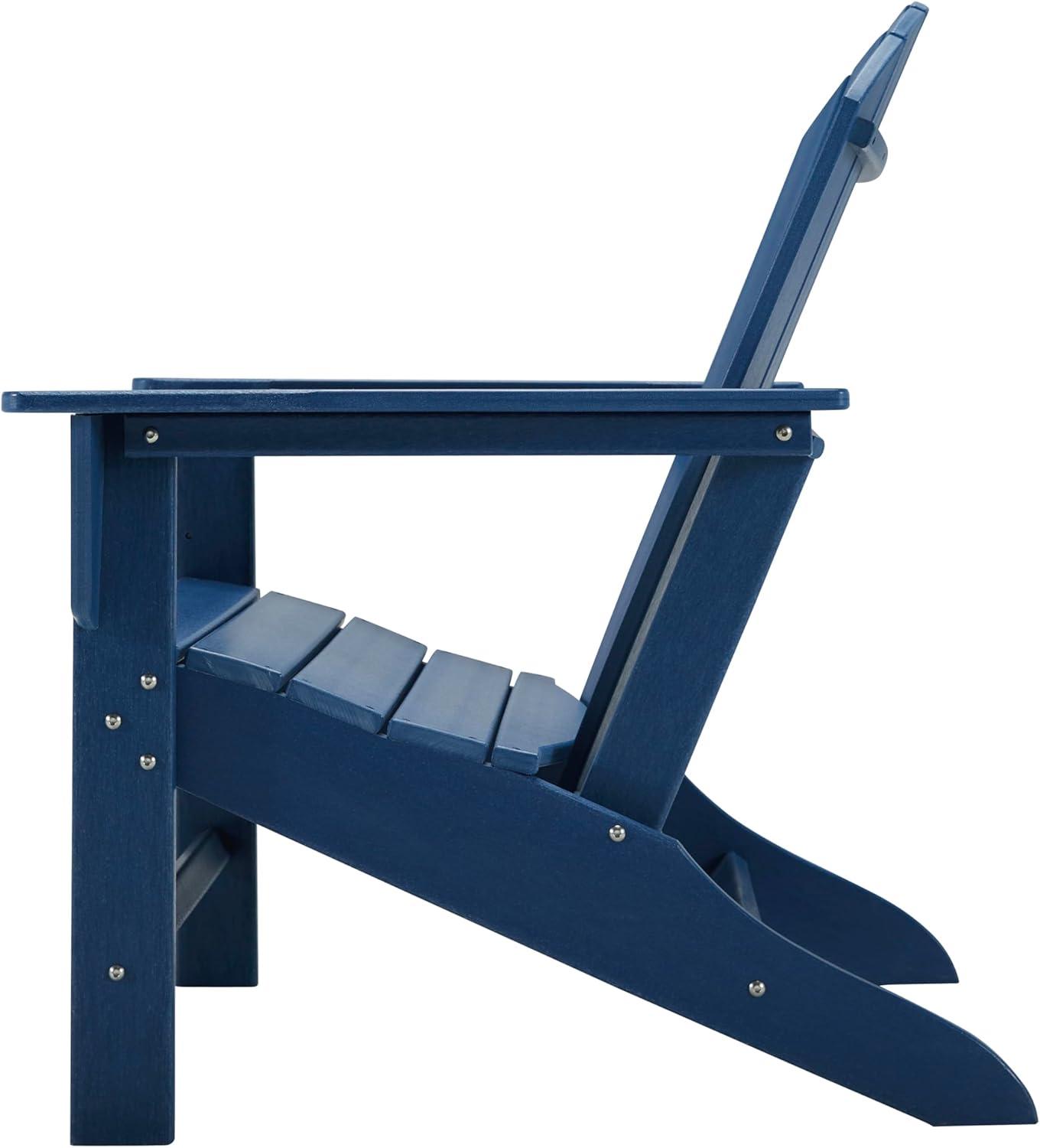 imageSignature Design by Ashley Sundown Treasure Outdoor Patio HDPE Weather Resistant Adirondack Chair WhiteNavy Blue